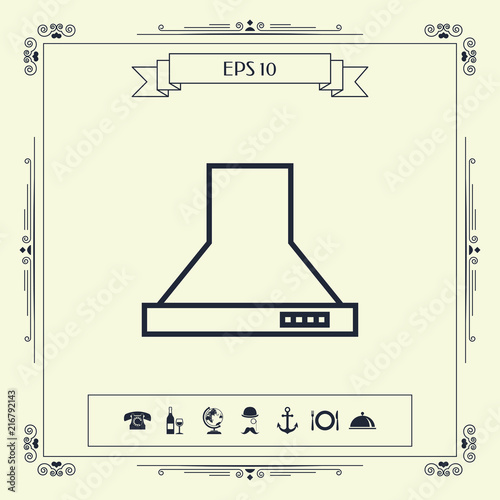 Kitchen hood linear icon