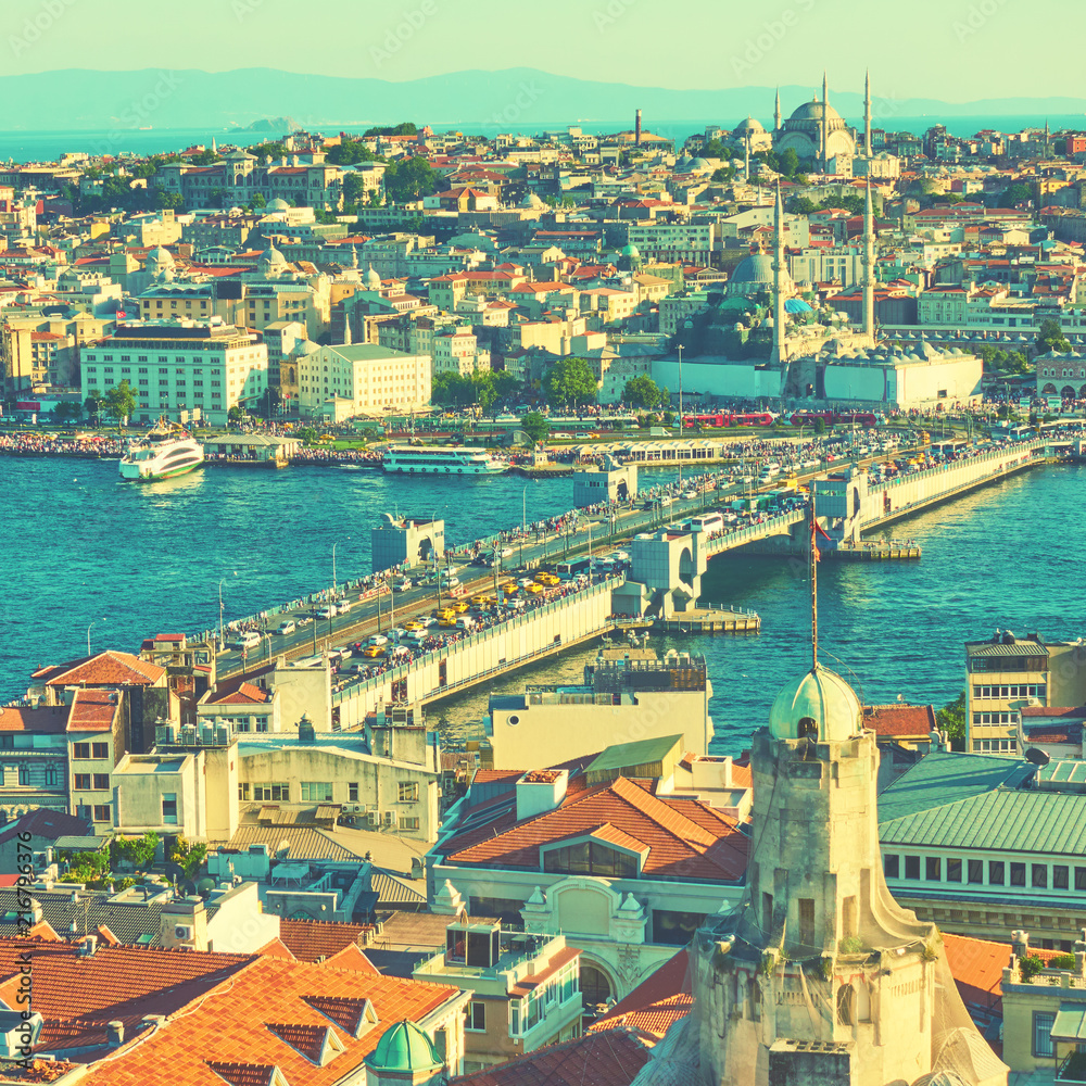 The Galata Bridge and Fatih in Istanbul