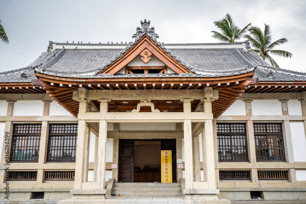 KAOHSIUNG, TAIWAN -- July 26 , 2018: The historical Kendo school, Butokuden Halls (Takenori Hall Square), built in Japanese colonial period in Kaohsiung, Taiwan. KAOHSIUNG, TAIWAN -- July 26 , 2018: The historical Kendo school, Butokuden Halls (Takenori Hall Square), built in Japanese colonial period in Kaohsiung, Taiwan.