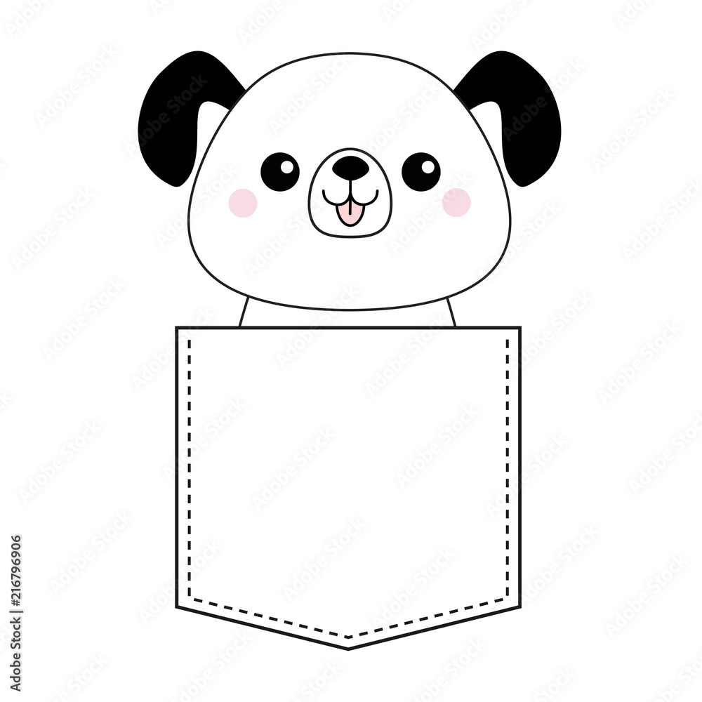 Cute cartoon dog in the pocket. Doodle contour linear sketch. Puppy pooch character. Funny pet animal. Dash line. White and black color. T-shirt design. Baby background. Flat design Stock Vector | Adobe Cute cartoon dog in the pocket. Doodle contour linear sketch. Puppy pooch character. Funny pet animal. Dash line. White and black color. T-shirt design. Baby background. Flat design Stock Vector | Adobe