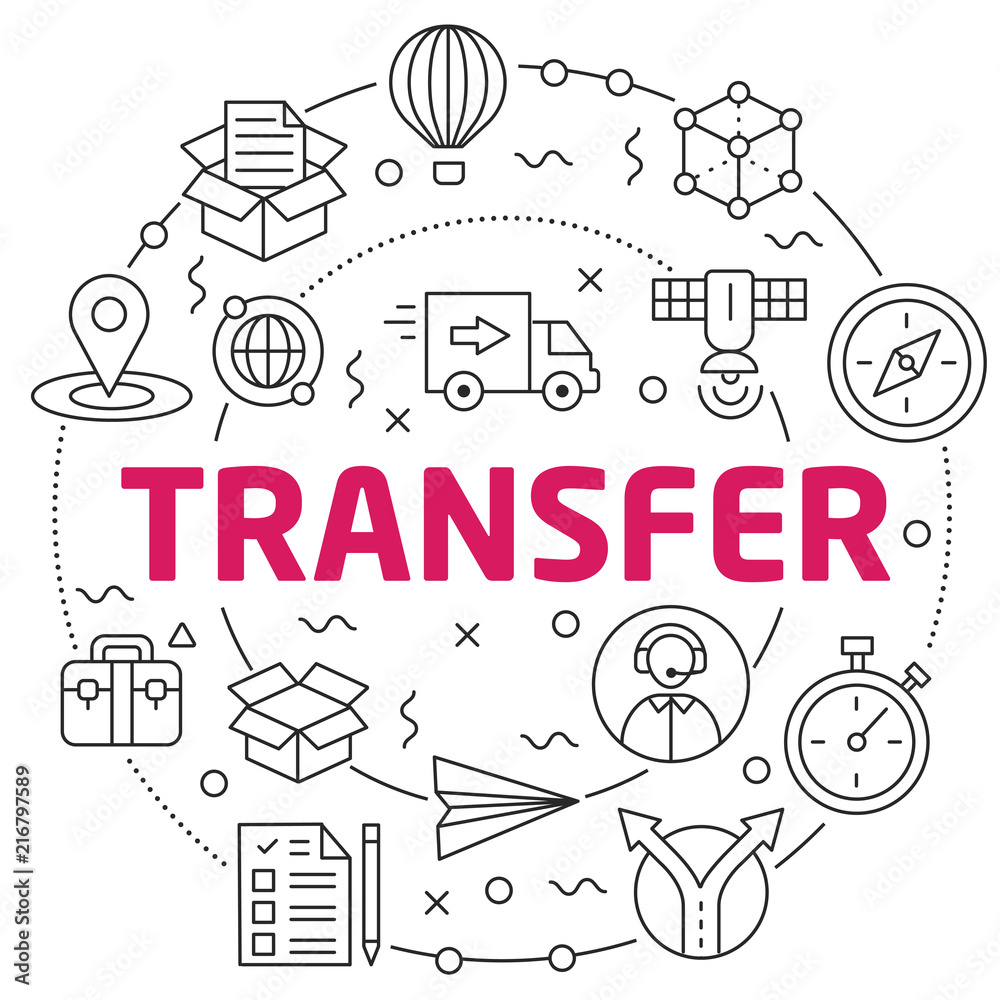 Flat lines illustration for presentation transfer