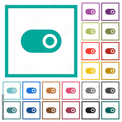 Toggle flat color icons with quadrant frames