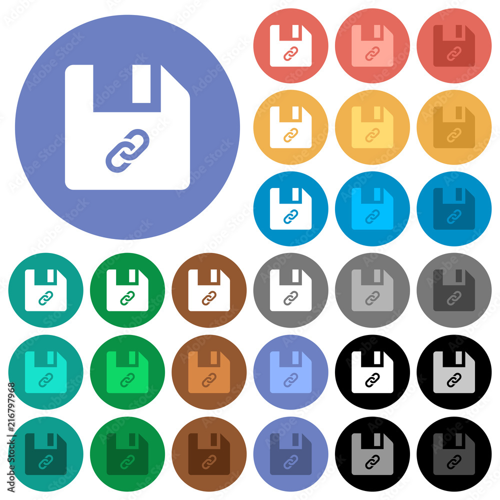 File attachment round flat multi colored icons File attachment round flat multi colored icons