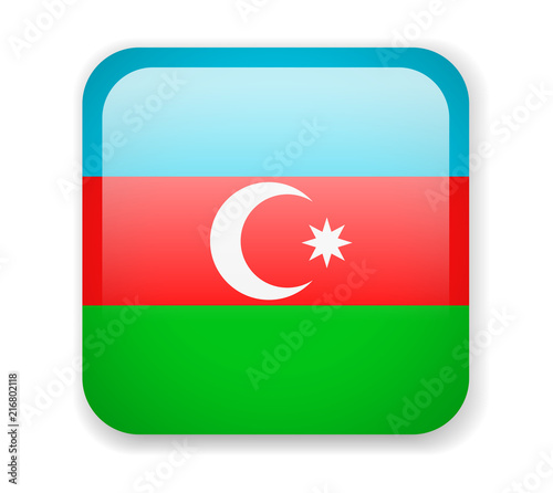Free Download Azerbaijan Flag. Bright Square Icon on a white background - GFXLoad