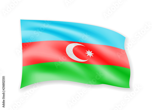 Free Download Waving Azerbaijan Flag on white. American Flag in the Wind. - GFXLoad