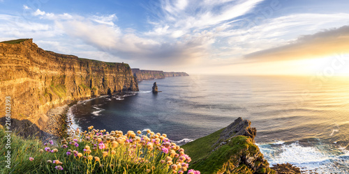 Sunset at Cliffs of Moher, County Clare, Munster province, Republic of Ireland, Europe. photo