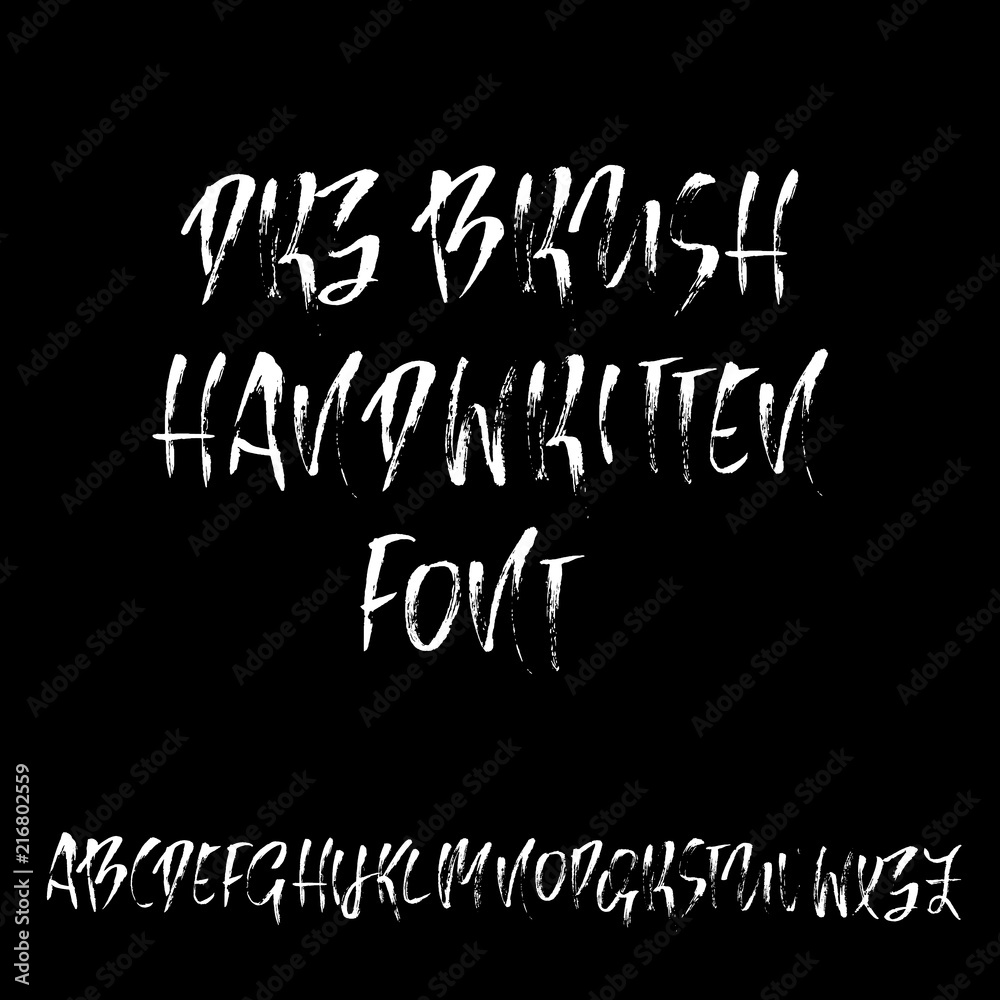 Hand drawn modern dry brush lettering. Grunge style alphabet. Handwritten font. Vector illustration. Hand drawn modern dry brush lettering. Grunge style alphabet. Handwritten font. Vector illustration.