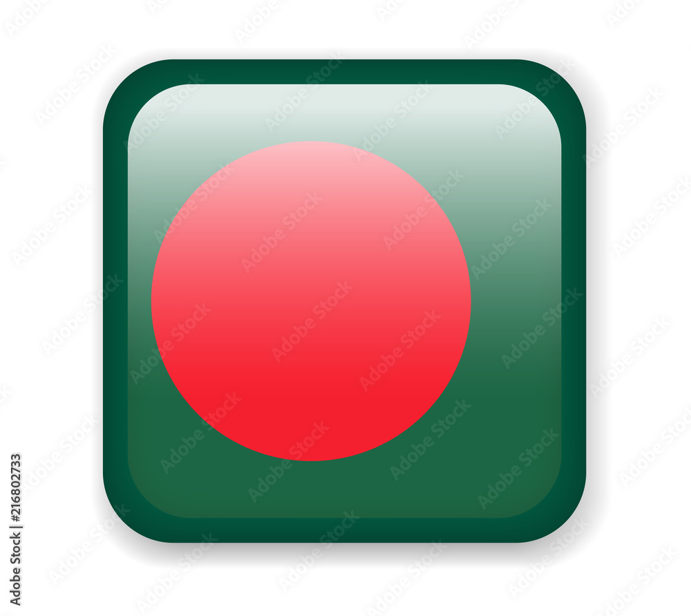 Bangladesh Flag. Bright Square Icon on a white background Bangladesh Flag. Bright Square Icon on a white background