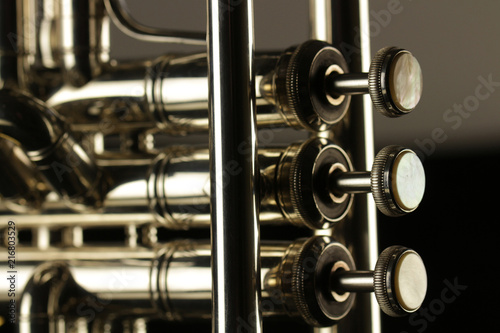 Ventile einer goldenen Trompete photo