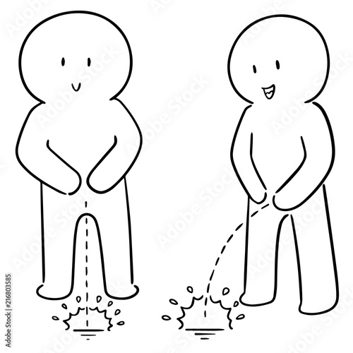 vector set of man peeing