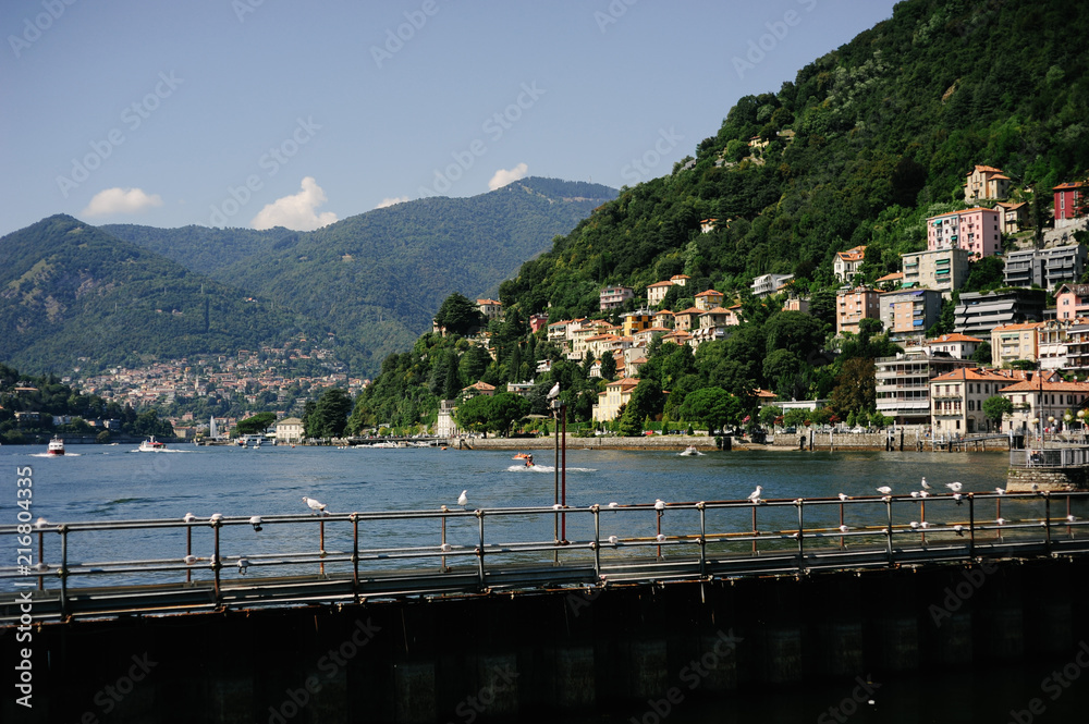 panorama of Lake Como seen from the city of Como