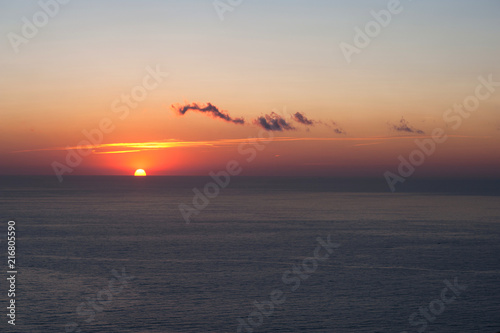 Sunset view from Tramonti village, Cinque Terre