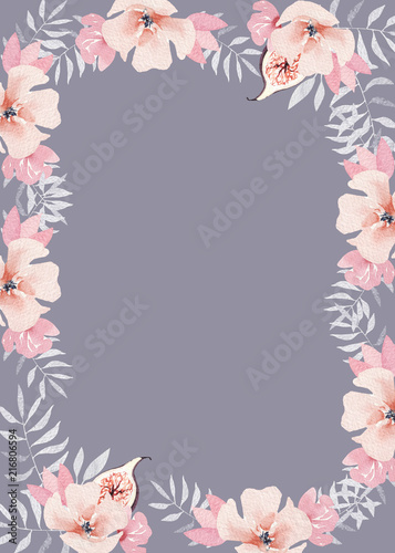 Wallpaper Mural Watercolor figs flower compositions Torontodigital.ca