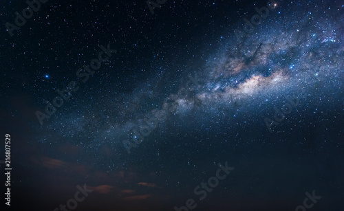milky way galaxy with stars and space dust. soft focus and noise due to long expose and high iso.