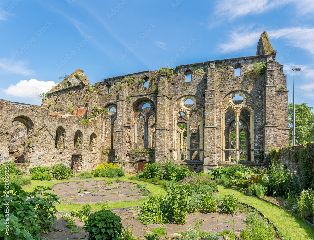 Fototapeta premium View at the ruis of Refectory in Villers la Ville Abbey in Belgium