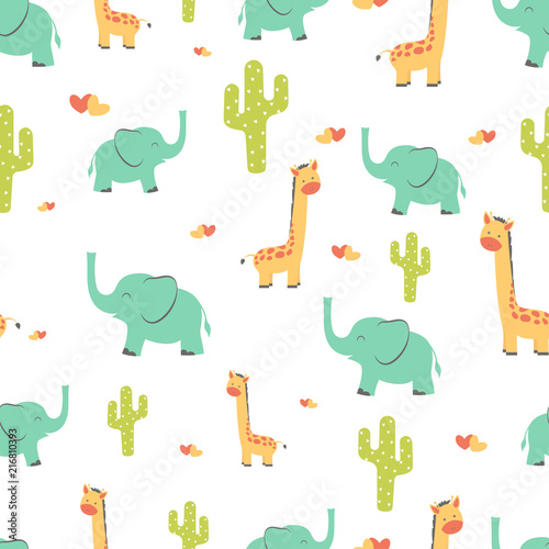 seamless pattern with giraffes