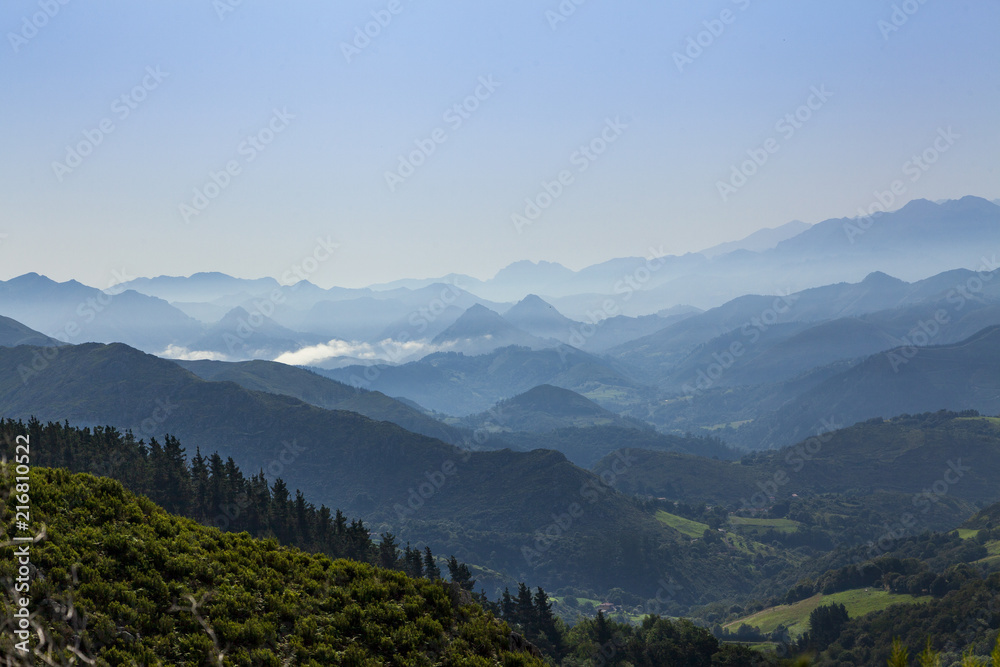 Montañas del Sueve en Asturias, España