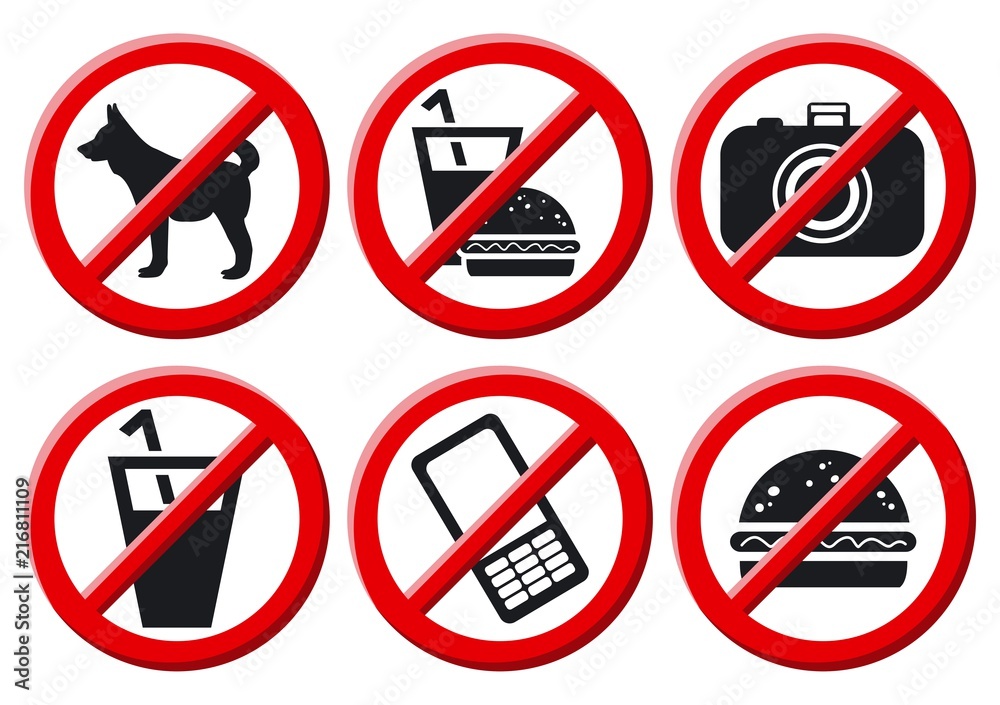 No sign vector set illustration No sign vector set illustration