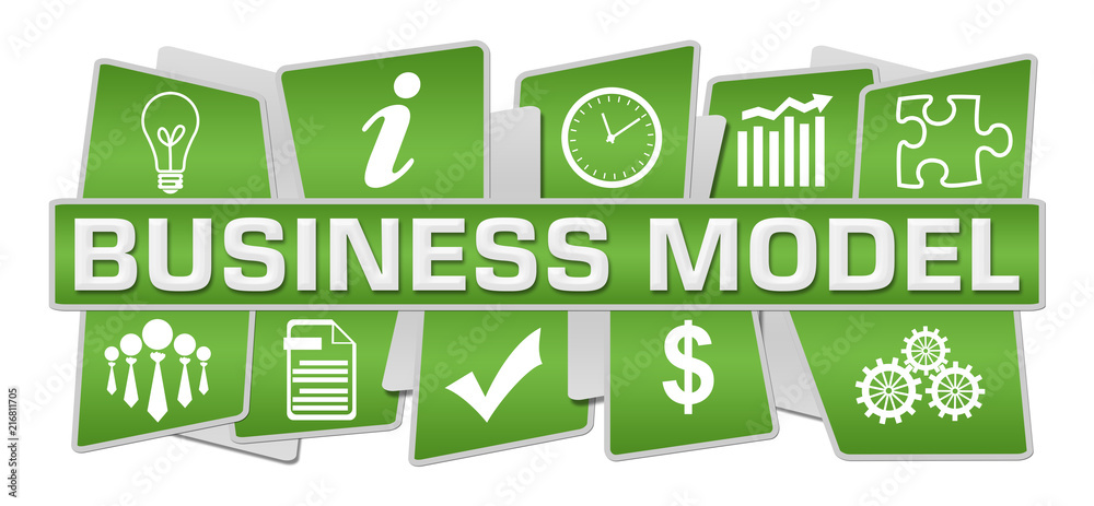 Business Model Green Symbols Top Bottom Business Model Green Symbols Top Bottom