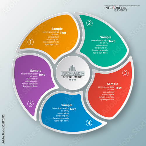Abstract 3D Paper Infographics. Business template .Vector illustration