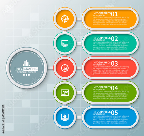 Abstract 3D Paper Infographics. Business template.Vector illustration