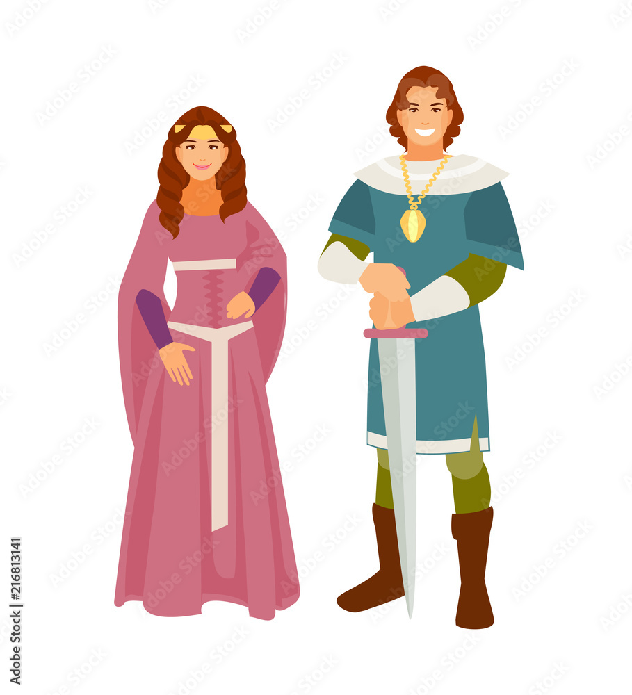 Medieval costumes vector