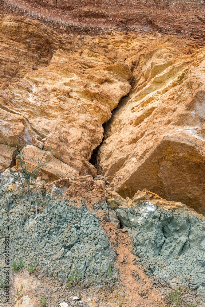 Geological deposit of blue clay. Blue clay is a rare natural natural cosmetic. Blue clay - a sign of the diamond deposit, is associated with a diamond kimberlite pipe. Natural geological wealth Geological deposit of blue clay. Blue clay is a rare natural natural cosmetic. Blue clay - a sign of the diamond deposit, is associated with a diamond kimberlite pipe. Natural geological wealth