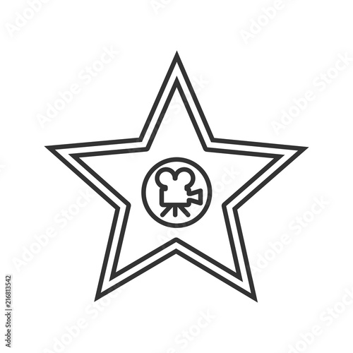 Movie star plaque linear icon
