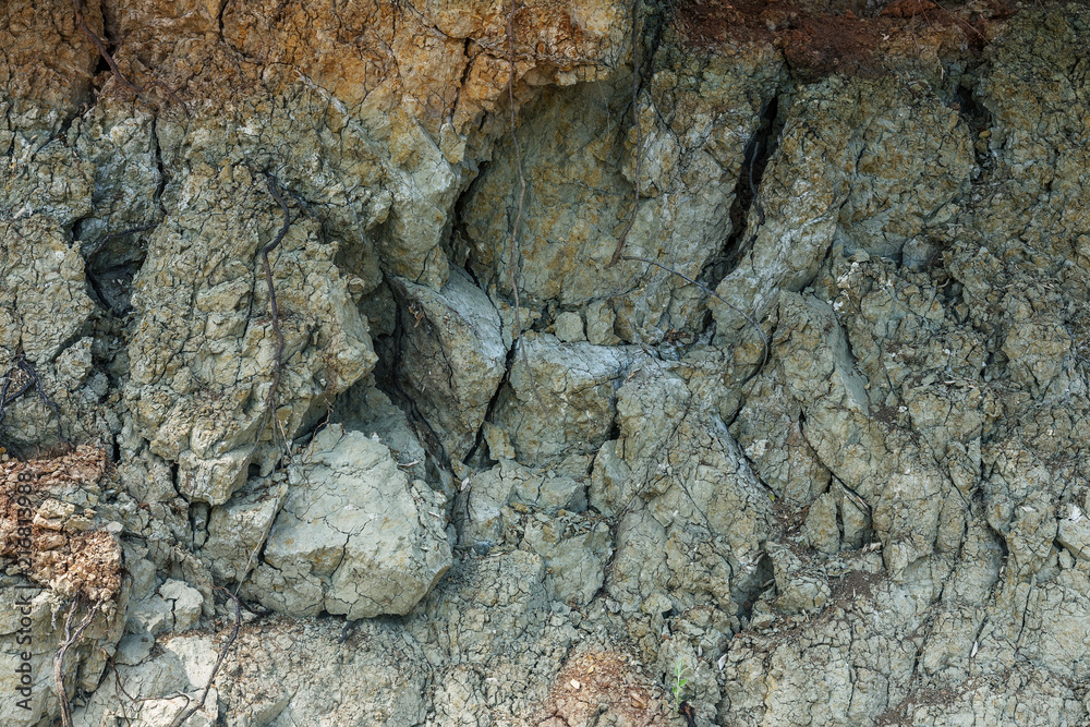 Geological deposit of blue clay. Blue clay is a rare natural natural cosmetic. Blue clay - a sign of the diamond deposit, is associated with a diamond kimberlite pipe. Natural geological wealth