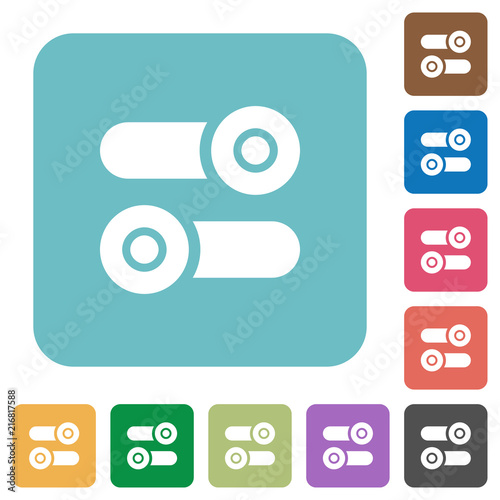 Toggle switches rounded square flat icons