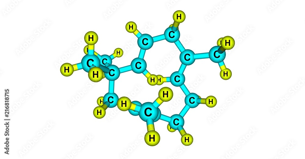 Humulene molecular structure isolated on white Humulene molecular structure isolated on white