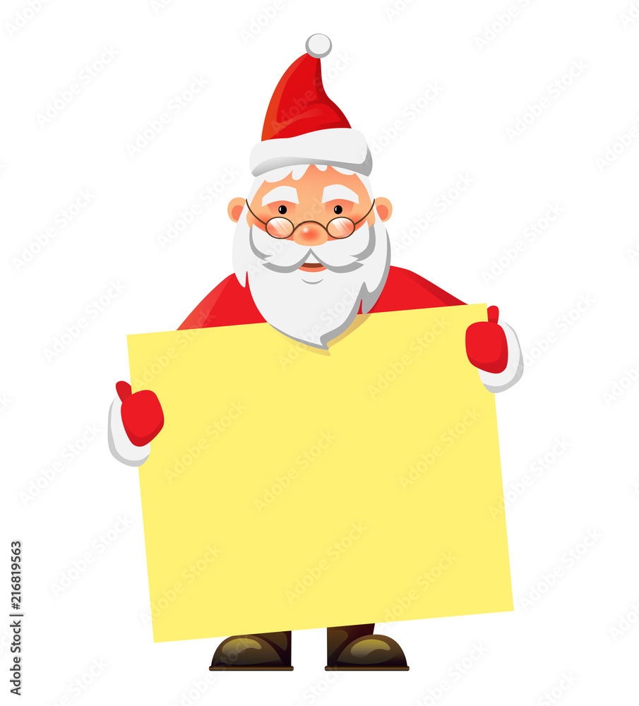 Santa Claus holding poster Santa Claus holding poster