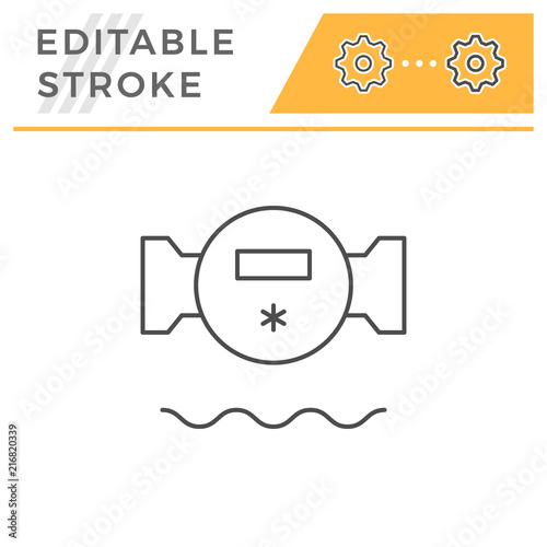 Water meter line icon