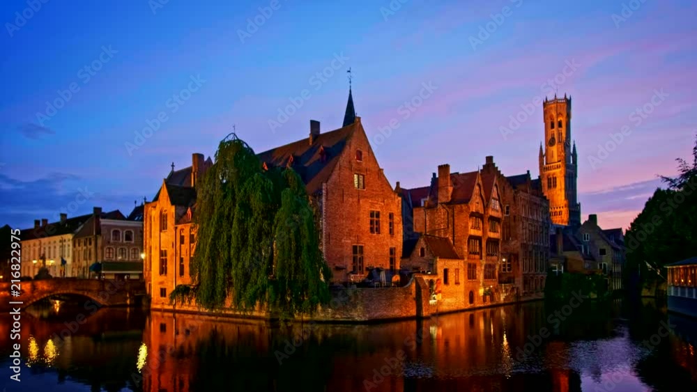 Famous view of Bruges, Belgium Famous view of Bruges, Belgium