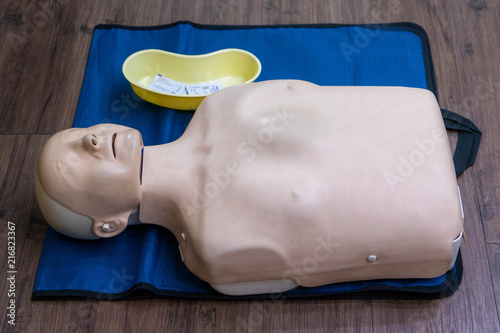 Photography adult manikin CPR training in hospital