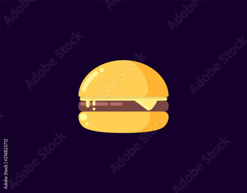 Simple Burger. Vector icon