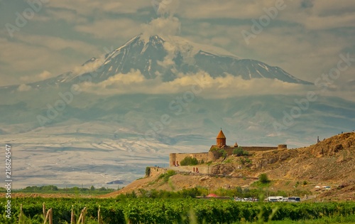 Ararat mountain and monastery beyond it