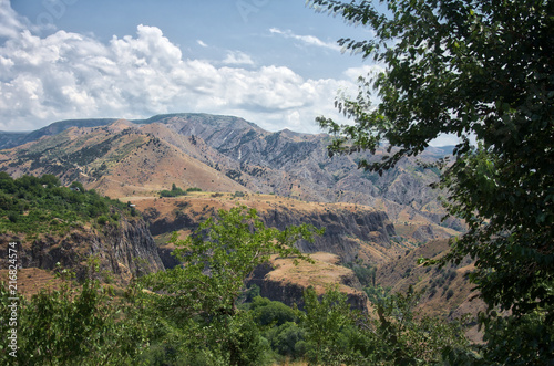 Mountain landscape view with clouds 