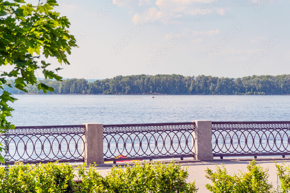 Fence on the Volga river embankment