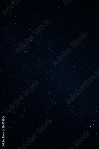 Milky way over our heads in the night sky. Shiny stars in the black space.