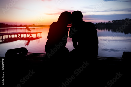 Quadro su tela Love and sunset