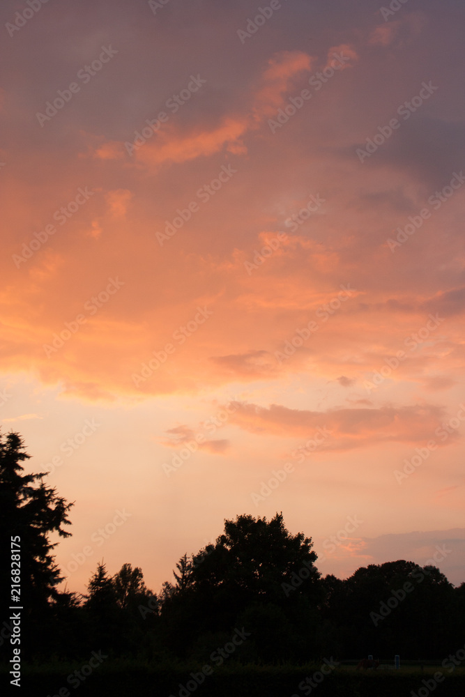 red sky at sunset background