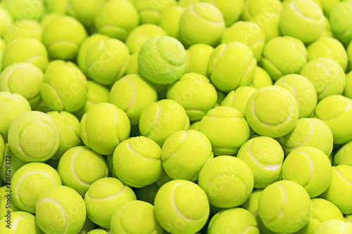 Chewing gum in the form of a tennis ball in the shop. © M-Production