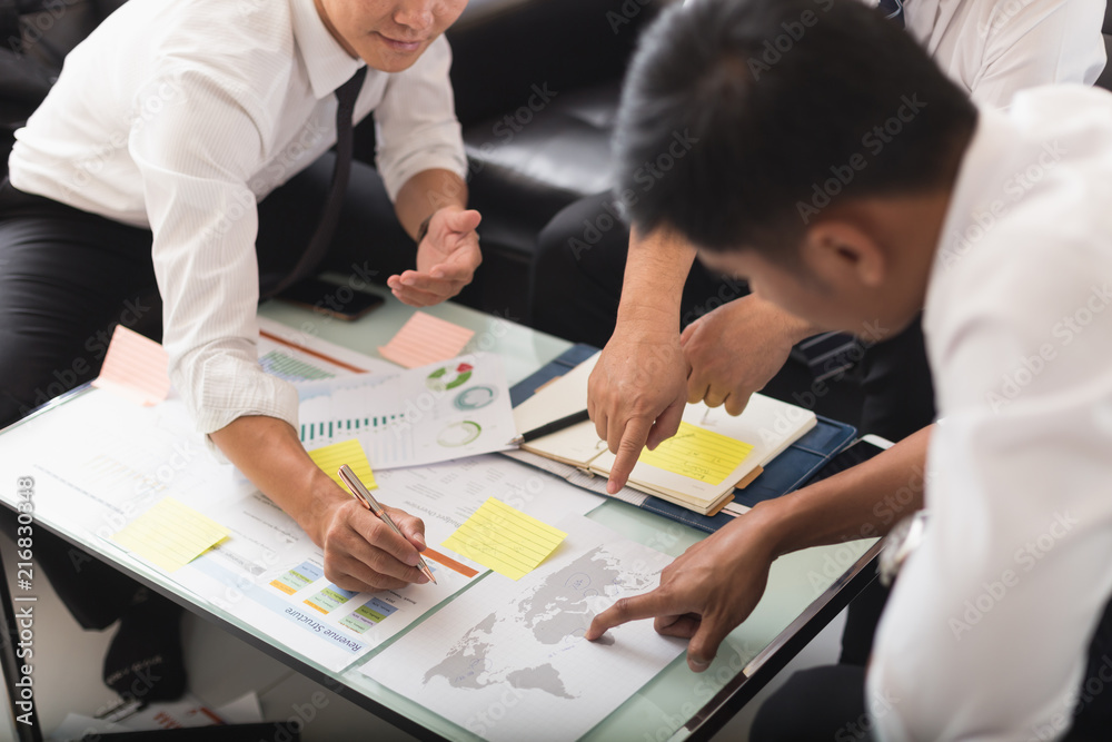business team discussing strategy and planning project to investment at office business team discussing strategy and planning project to investment at office