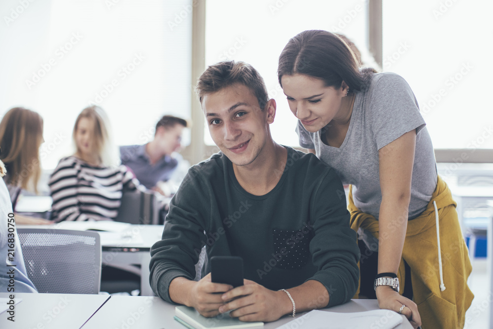 High School Students Using Cell Phone High School Students Using Cell Phone