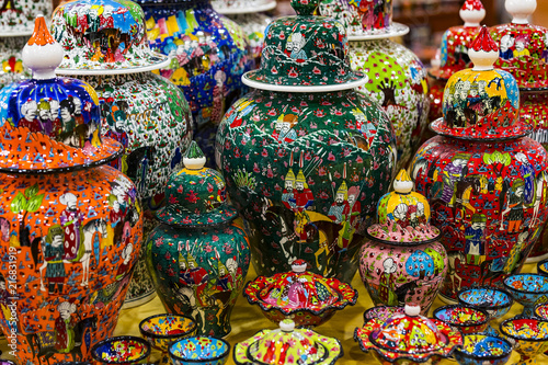 Traditional Turkish decorative ceramics for interior decoration 