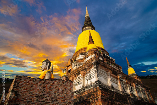 Watyaichaimongkol temple in Ayutthay ,Thailand photo