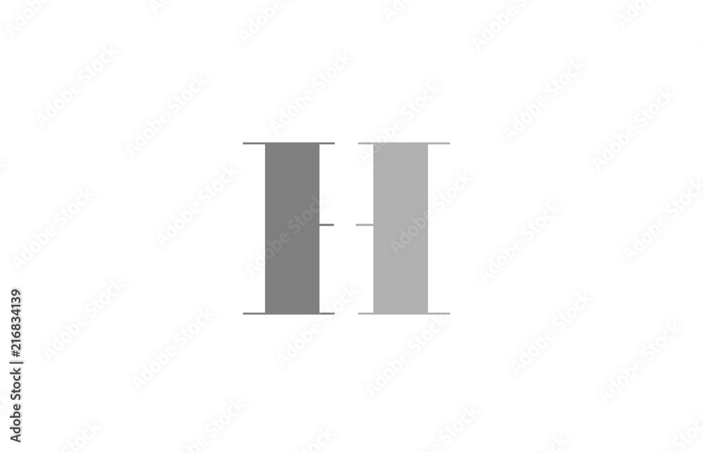 grey alphabet letter h logo company icon design