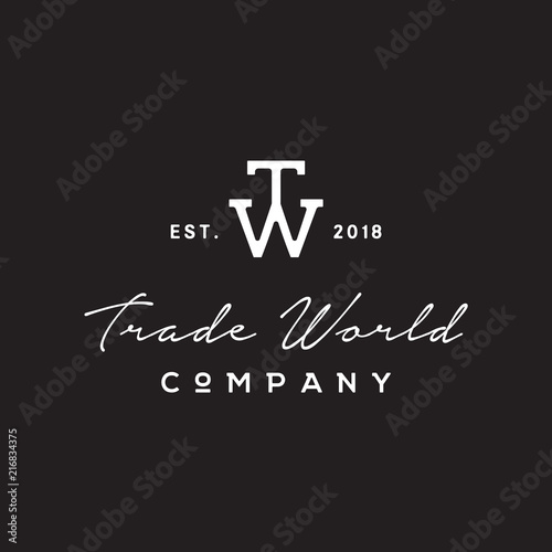 Simple Initial TW logo design inspiration