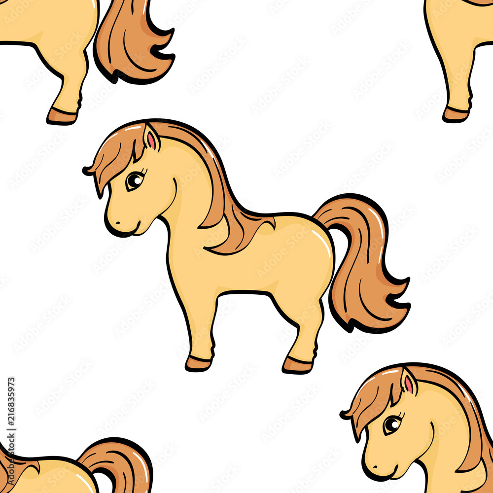 Seamless background, animal object. A horse, a pony. Seamless background, animal object. A horse, a pony.